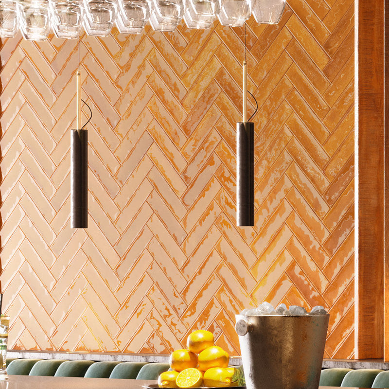 Hope Ochre Gloss Ceramic Wall Tile 75x300mm