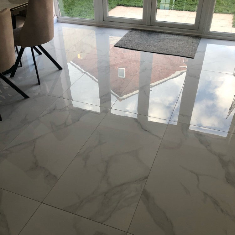 Purity White Marble 120 x 120cm Polished Porcelain Tile