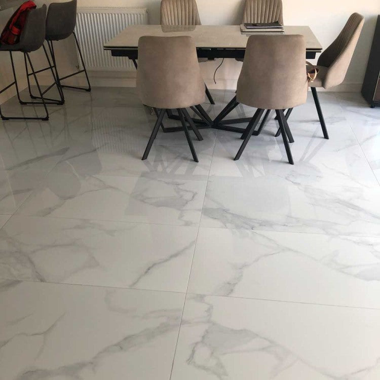 Purity White Marble 120 x 120cm Polished Porcelain Tile