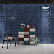 Retro Blue 15 x 30cm Gloss Ceramic Wall Tiles