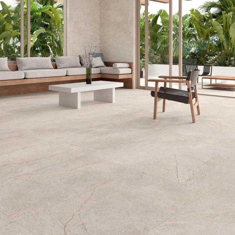Sumum Beige 100 x 100cm Stone Effect Porcelain Tiles