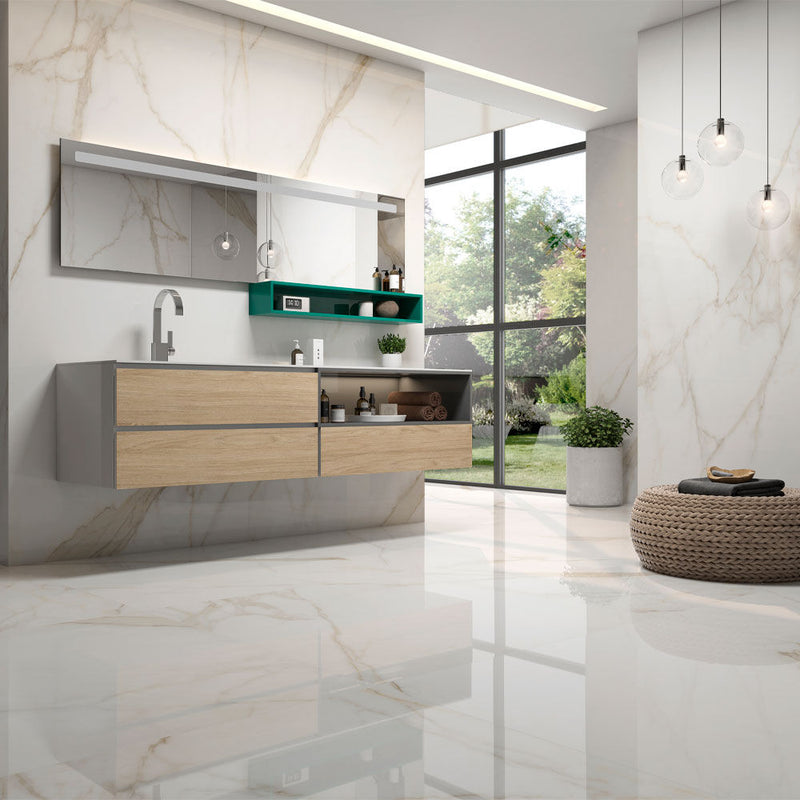 Tholos Gold Glazed Polished Porcelain W&F 600x1200mm