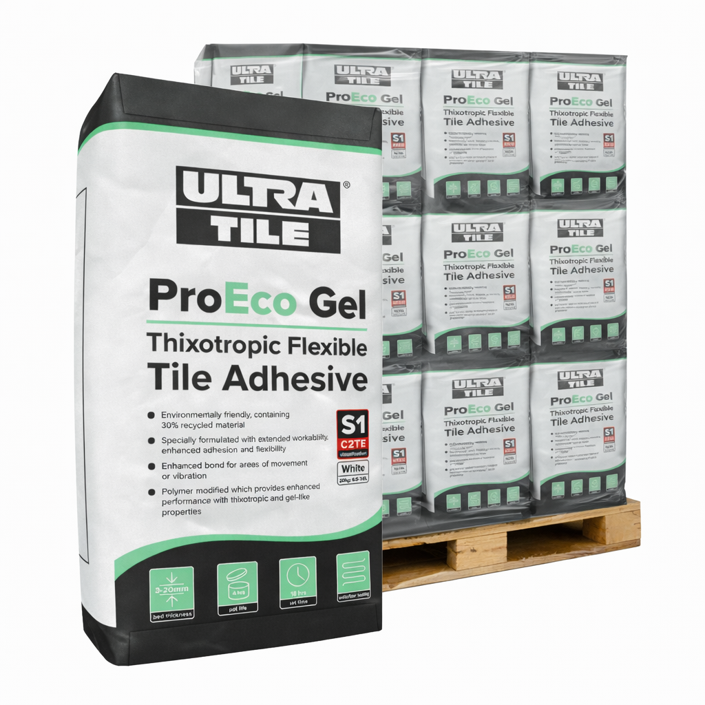 UltraTile ProEco Gel Flexible S1 White: PALLET 54 BAGS Tile Adhesive ...