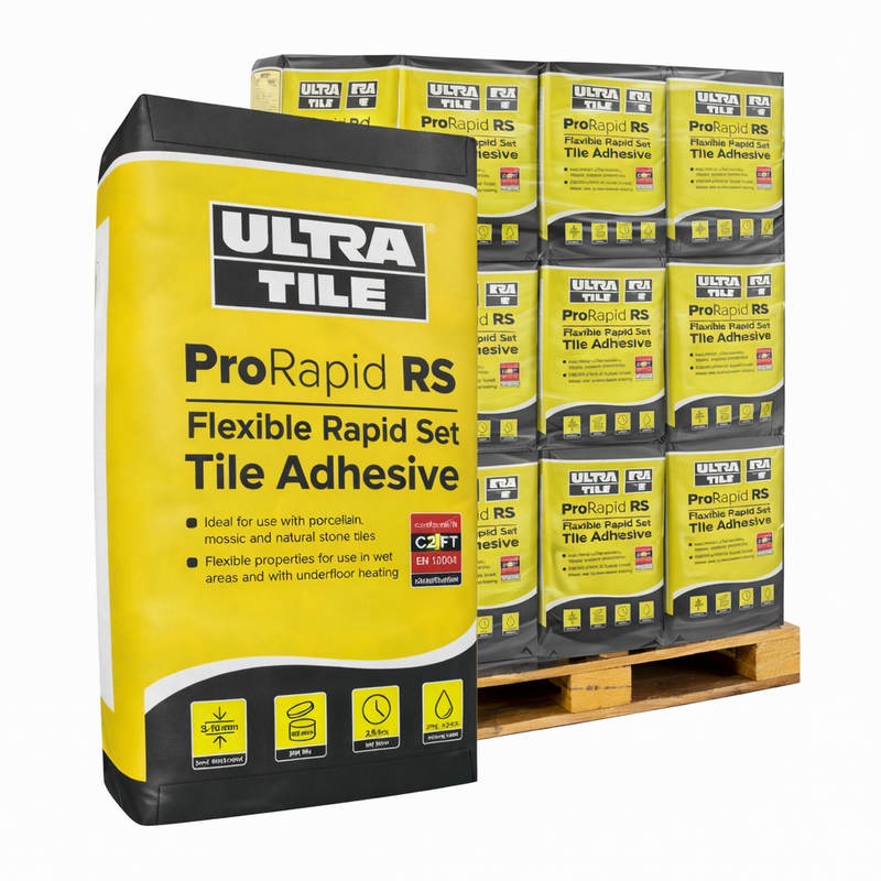 UltraTile ProRapid RS Grey: PALLET 54 BAGS Tile Adhesive