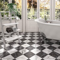 Alba White Marble Small Porcelain Tiles