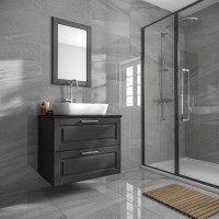 Anderley Dark Grey Polished Glazed Porcelain Wall & Floor Tile 300x600mm 