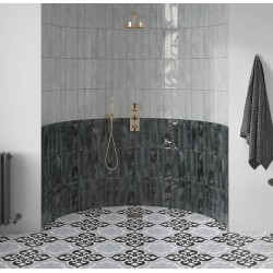 Nissel Black 7.5cm x 30cm Tile