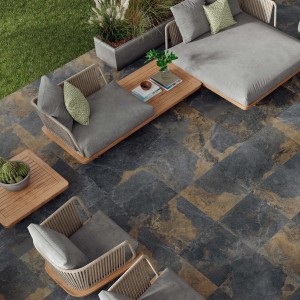 Strato Natural Slate 600 x 600mm Porcelain Paving Slabs Pallet Pack