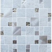 Meteor White Square Mosaic Tile