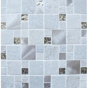 Meteor White Square Mosaic Tile
