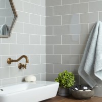 Central Light Grey Ceramic Wall Tile 100x200mm