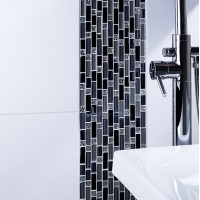 Silver/Blue Mix Random Length Glass Mosaic 