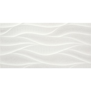 Windsor White Leaf 25 x 50cm Wall Tile